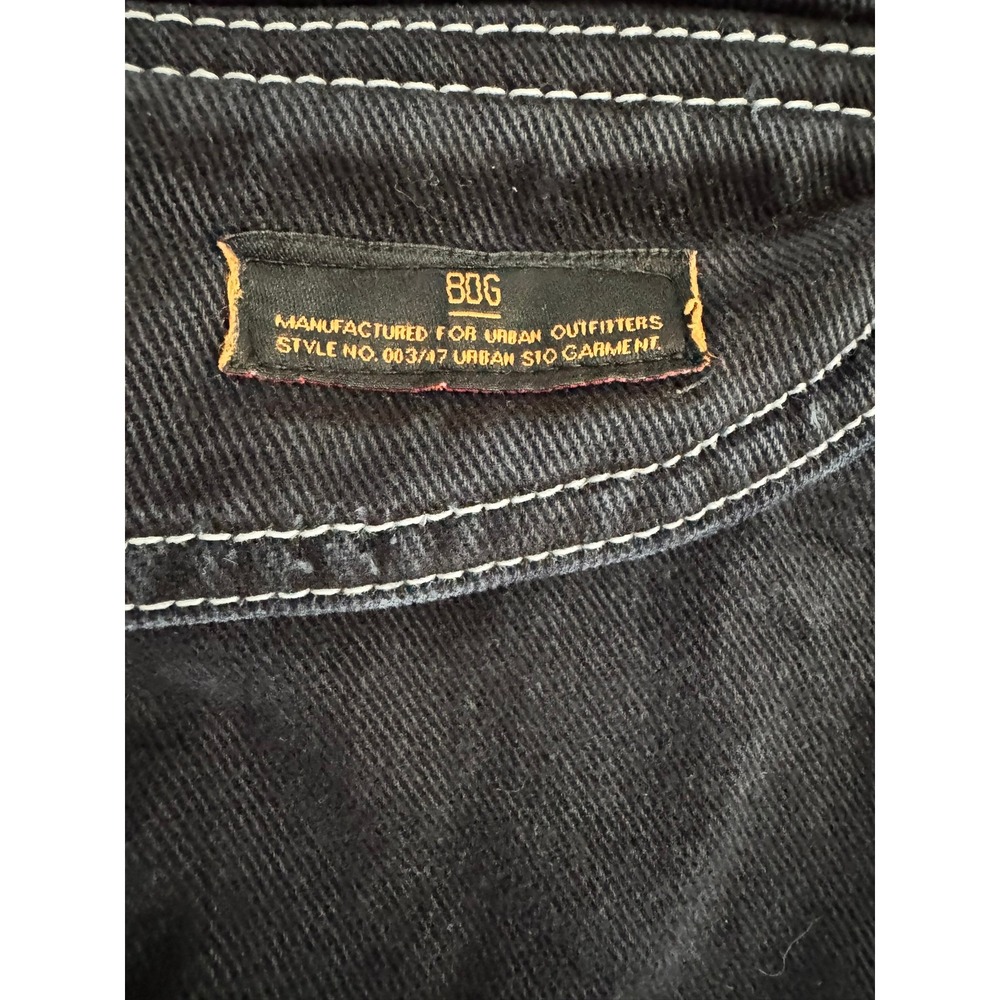 BDG Urban Outfitters Y2K Black Cargo Pants Contrast Stitch Wide Leg Utility 25 - Picture 6 of 9